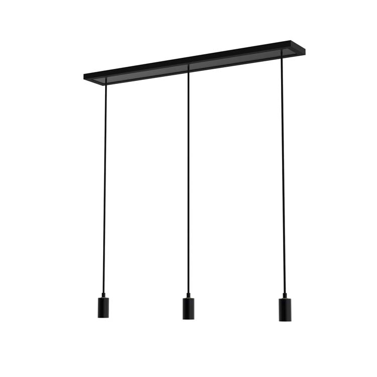 Hanglamp met 3 pendels 1.5m zwart