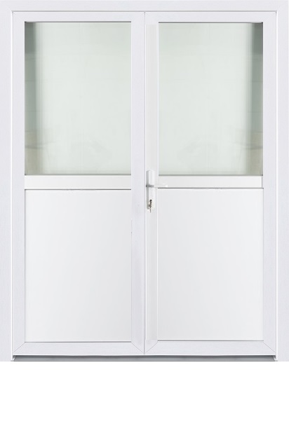 Porte extérieure PVC double blanche L 1800 x H 2100 G outside