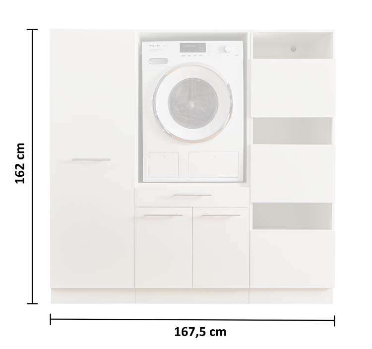 Armoires de machine à laver Decowash - anthracite - set 10 - 67,5x167,5x162cm