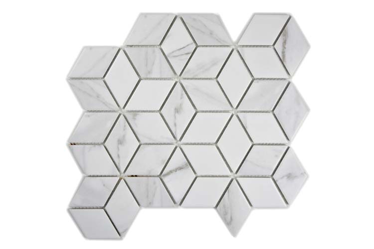 Mozaïek Hexagon carrara wit 26,6 x 30,5 cm