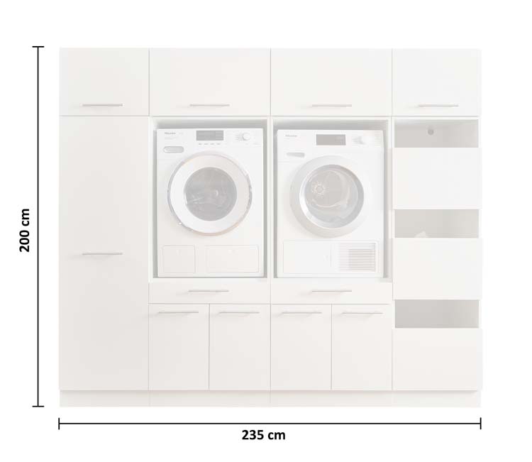Wasmachine kasten Decowash - set 17 - antraciet - 67,5x235x200cm