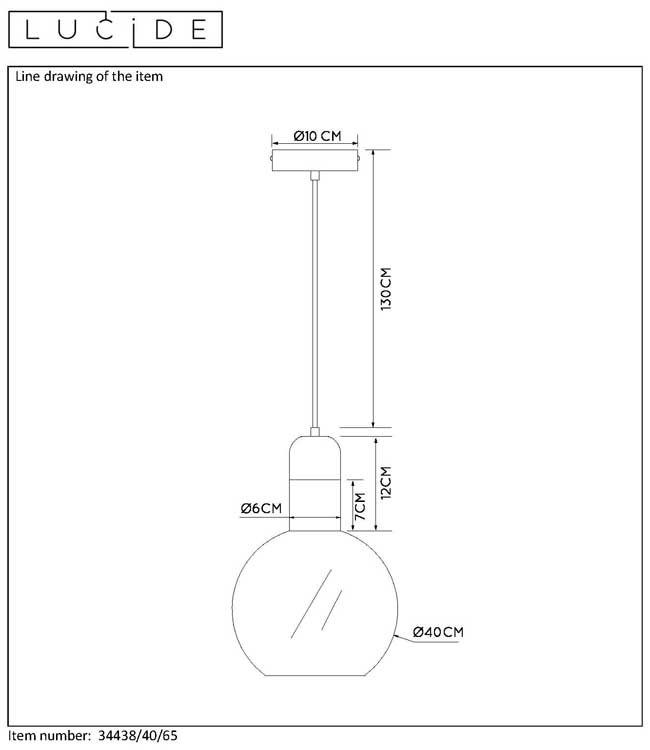 Lucide JULIUS - Suspension - Ø 40 cm - E27 - Fumé