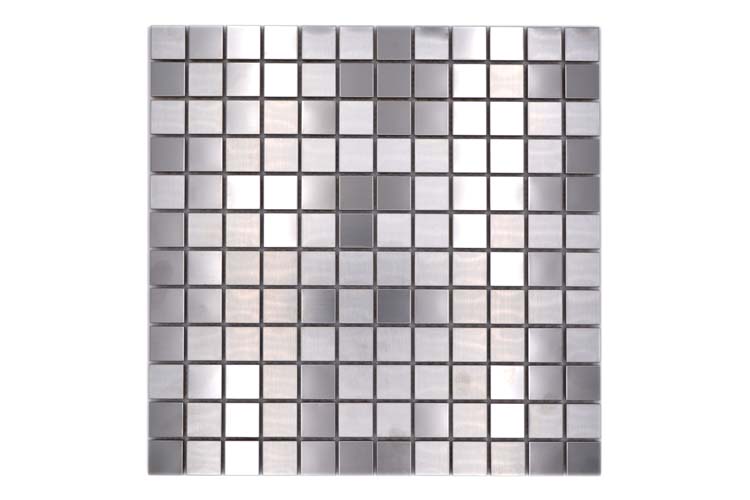 Mosaïque acier silver carré2 29,8 x 29,8 cm
