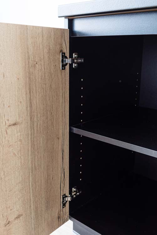 Keukenkast Plenti onderkast 50cm zwart-houtlook