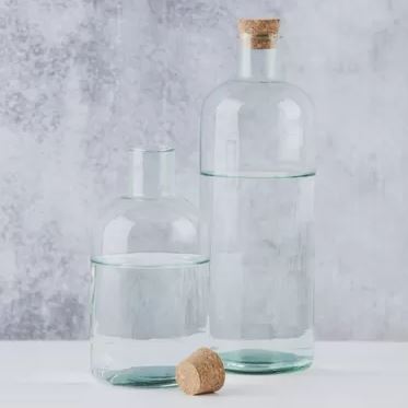Glazen fles herbruikbaar Point Virgule riviergroen 900 ml