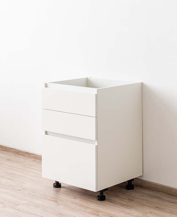 Armoire de cuisine Plentti avec 3 tiroirs 60cm blanc