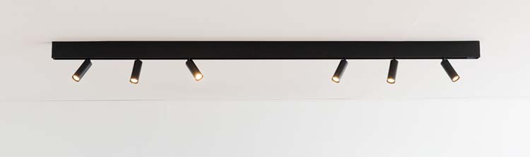 Rail lumineux design Béa noir set 1,8m 6 spots 6x4W