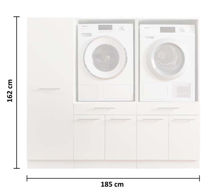 Armoires de machine à laver Decowash - anthracite - set 14 - 67,5x185x162cm