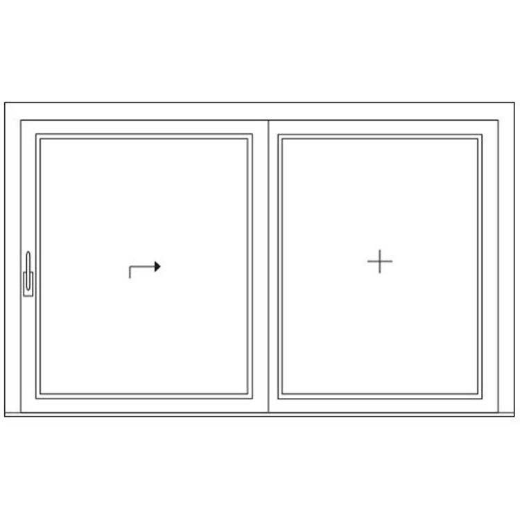 Levant-coulissant en bois Meranti Ribe G>D L3000 x H2150 mm