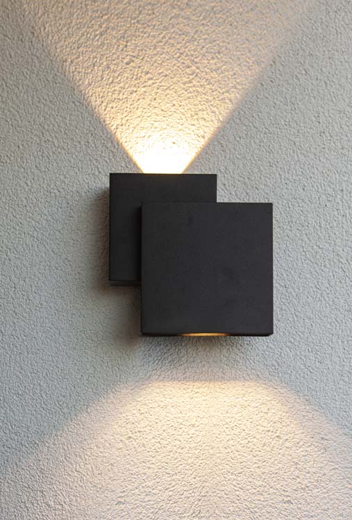 Buitenverlichting wandlamp zwart 3000K 450-900 lumen