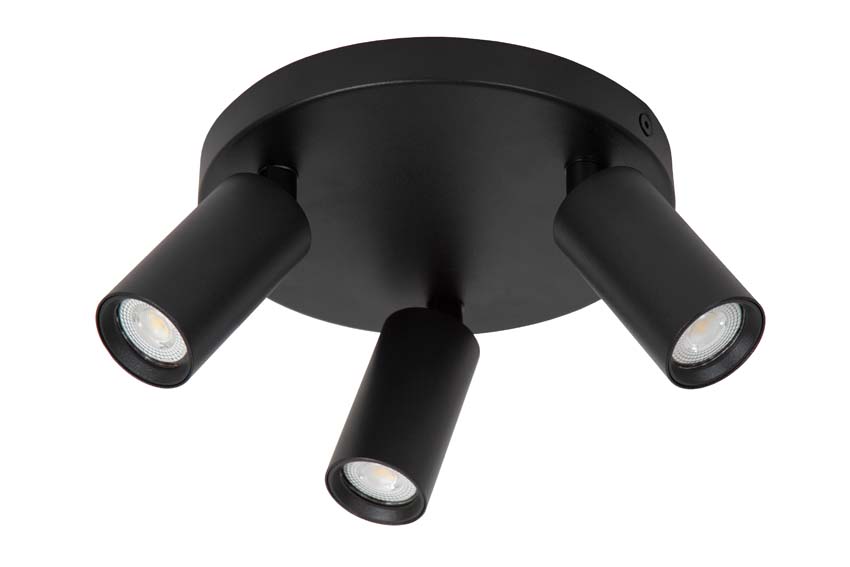 Lucide RITMO - Spot plafond - Ø 18 cm - 3xGU10 (MR11) - Noir