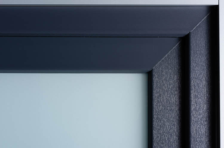 Buitendeur glas met 2 klare lijnen PVC antraciet L 980x2180mm