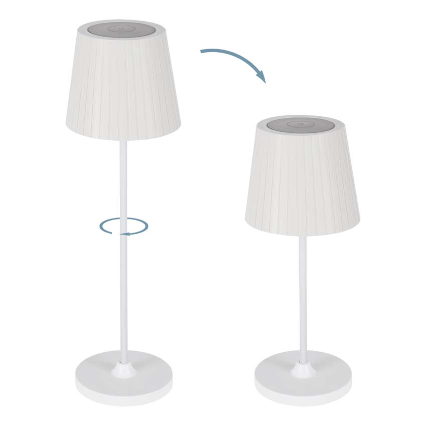 Tafellamp - kunststof - dimbaar - 3.8W - incl lamp - wit - 300 lumen - 2434K