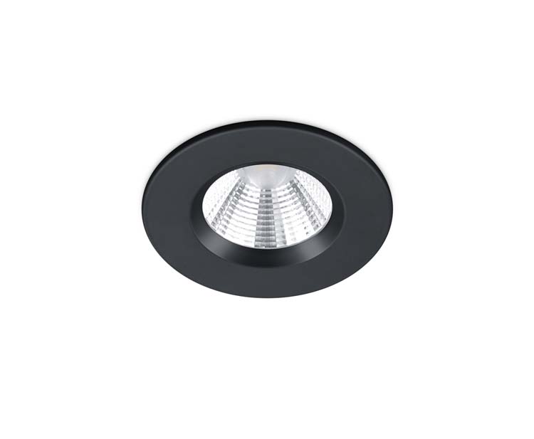 Inbouwspot zwart mat IP65 incl LED 5,5W 345Lm D8,5cm, H5,4cm