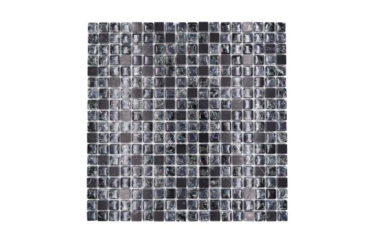 Mozaïek glas mix zwart 30,5 x 30,5 cm