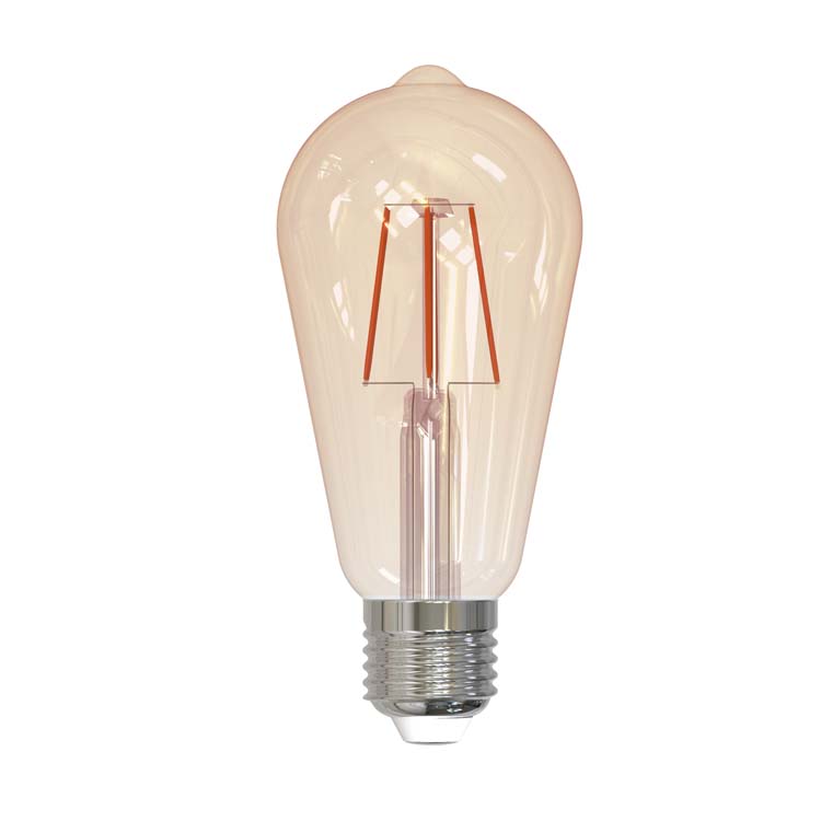 Lampe led filament edison ambre 400 lumes 4W 2200K ensemble 3 pièces