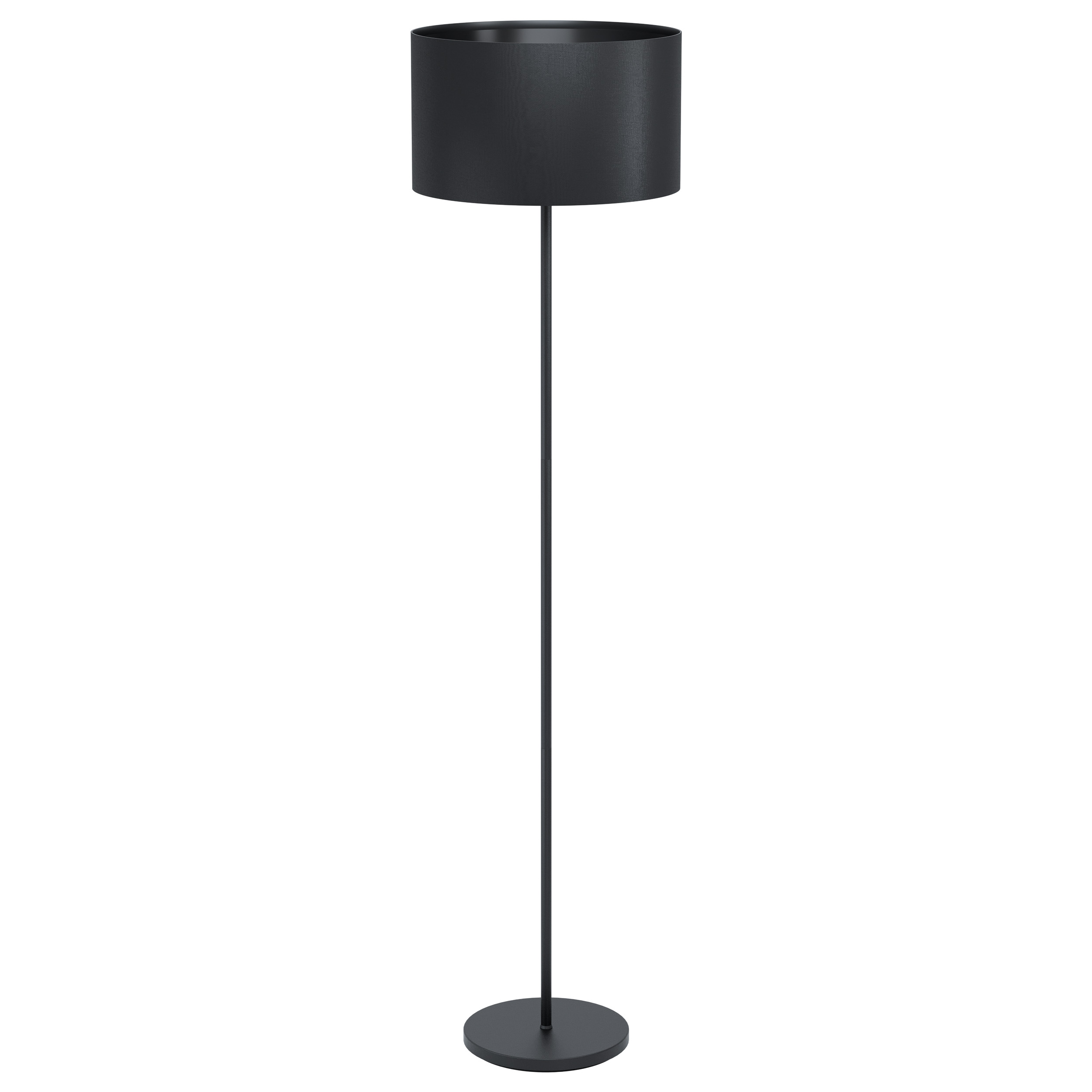 Lampadaire E27 textile noir H1515mm