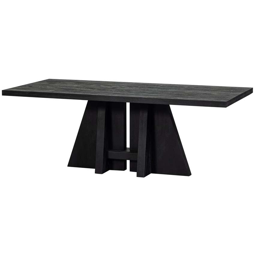 Table Kenneth en bois de manguier rectangulaire noire 180x100cm