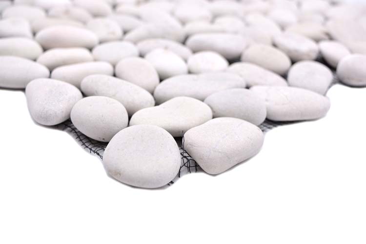 Mosaïque pebble sliced white 30,5 x 30,5 cm