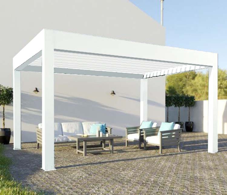 Pergola de luxe alu blanc 400 x 341 x 266 cm