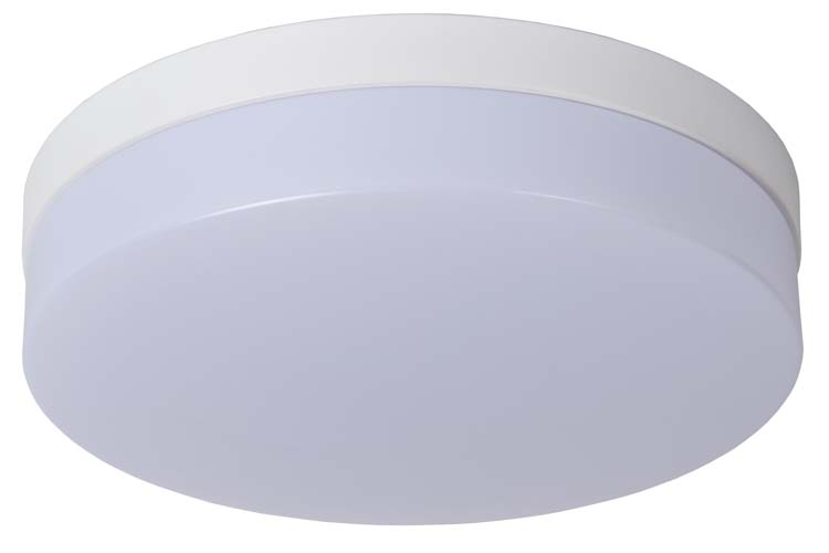 Lucide BISKIT - Plafonnier Salle de bains - Ø 28 cm - LED - 1x18W 2700K - IP44 - Blanc