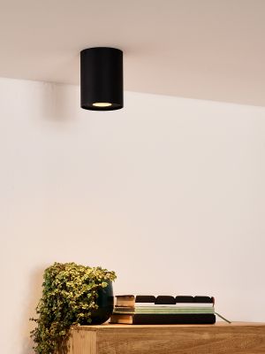 Lucide TUBE - Spot plafond - Ø 9,6 cm - 1xGU10 - Noir