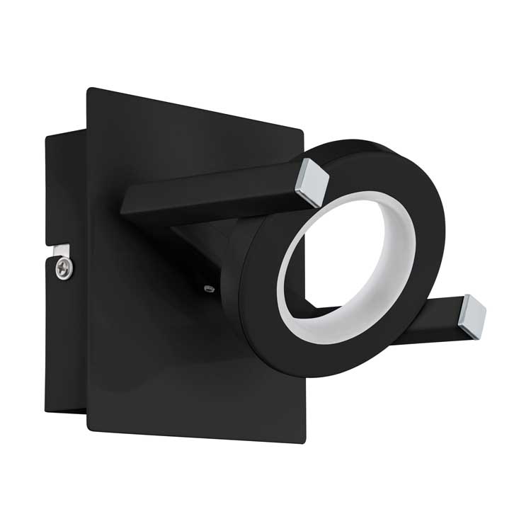 Spot zwart 1 x4.6W 520 lumen niet dimbaar