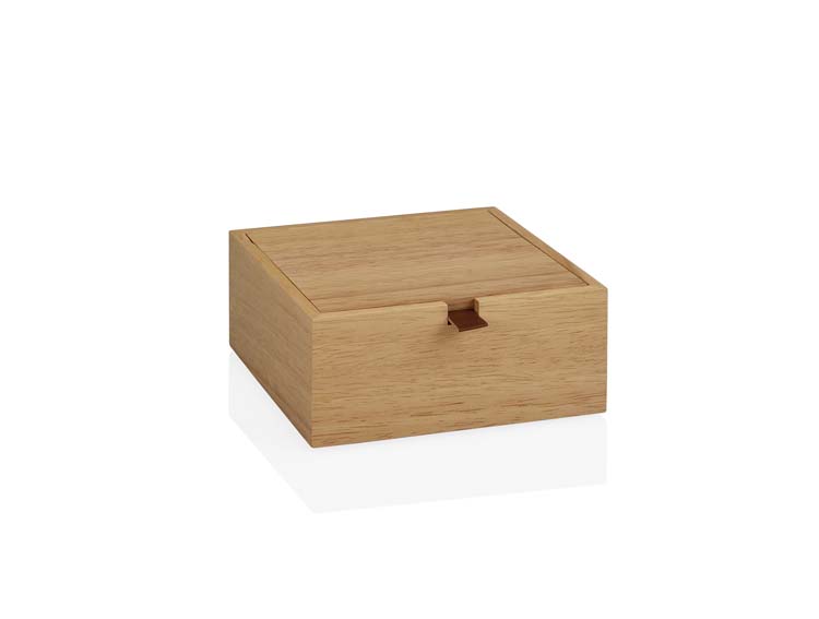 Boîte à bijoux en bois 14x14x6 cm