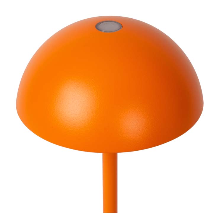 Lucide JOY - Lampe de table Extérieur Rechargeable - Batterie - Ø 12 cm - LED Dim. - 1x1,5W 3000K - IP54 - Orange