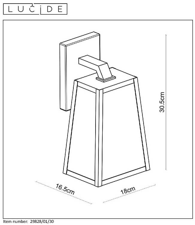 Lucide MATSLOT - Wandlamp Buiten - E27 - IP23 - Zwart