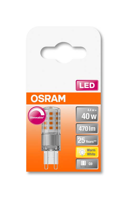 LED insteeklamp 40 G9 4.4W warm wit dimbaar