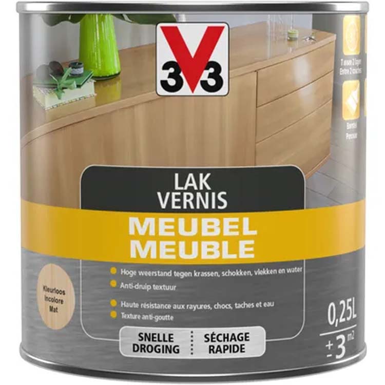 V33 meubellak transparant mat 0,25L