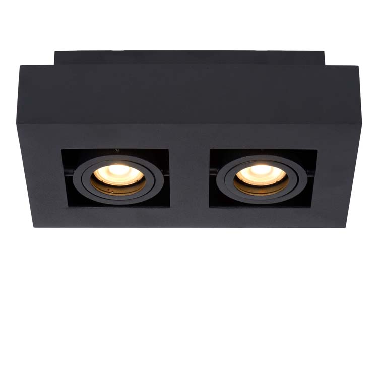 XIRAX - Plafondspot - LED Dim to warm - GU10 - 2x5W 2200K/3000K - Zwart