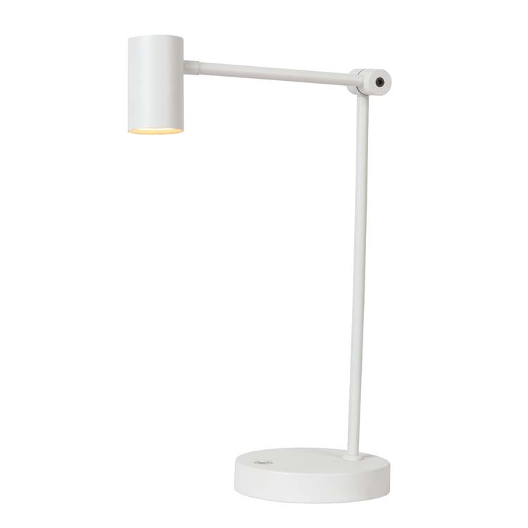 Lucide TIPIK - Oplaadbare Leeslamp - Accu/Batterij - LED Dimb. - 1x3W 2700K - 3 StepDim - Wit