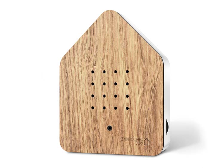 Zwitscherbox - Tjilpbox vogelgeluiden met sensor - eik hout