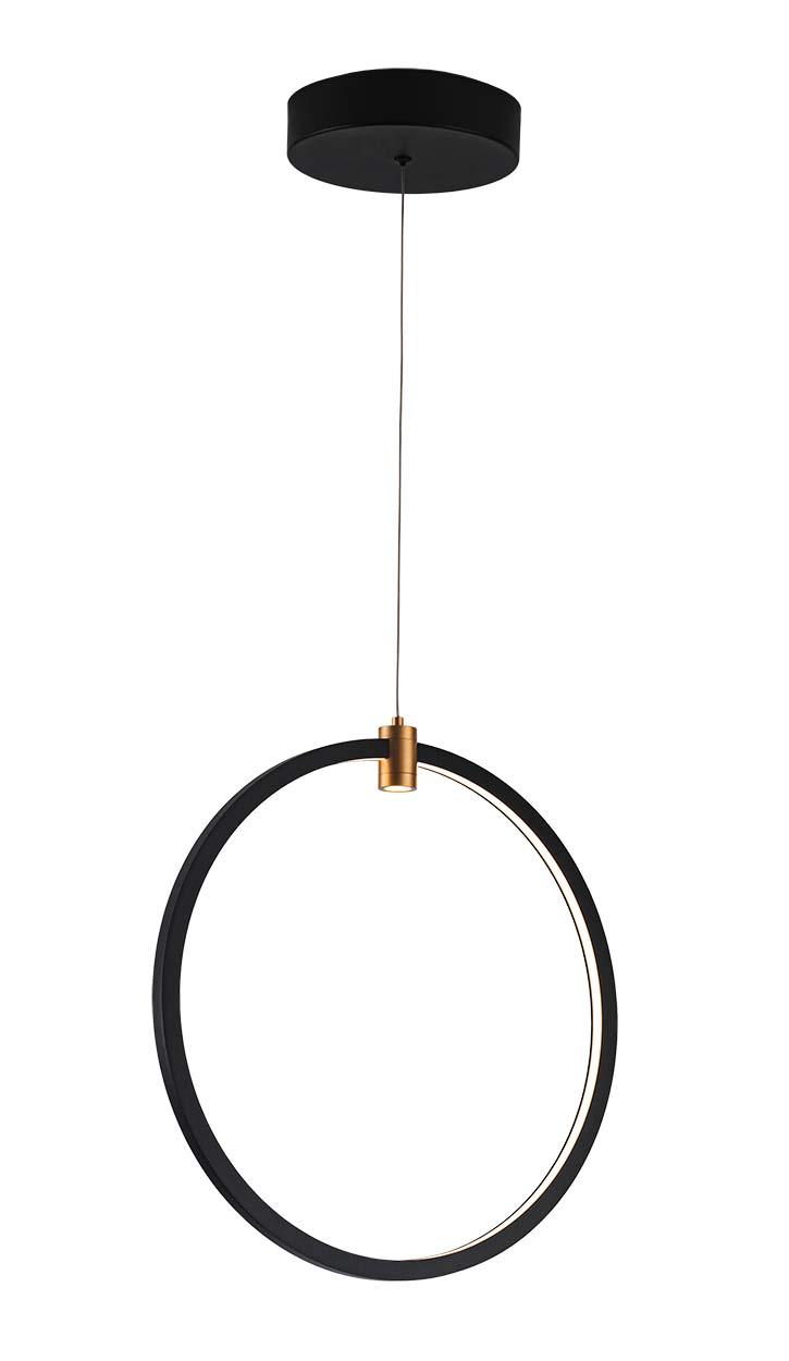 Suspendue noir Ø 40 cm 3000K 470 lumen dimmable