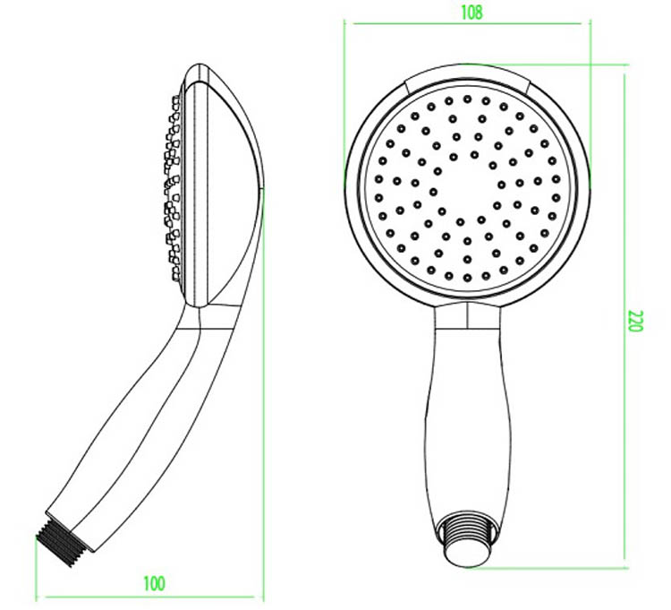 Douchette à main Vero chrome 3 types de jet