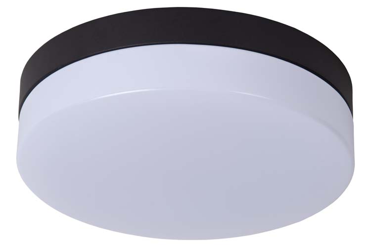 BISKIT - Plafonnière Badkamer - Ø 23 cm - LED - 1x12W 2700K - IP44 - Zwart