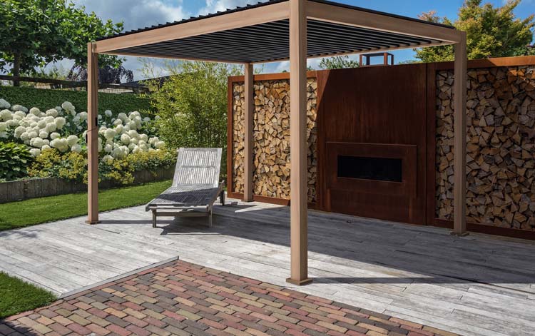 Pergola Solimar alu light maple 400 x 300 x 250 cm manuel