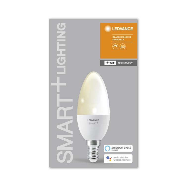 Lampe LED smart + WiFi b40 E14 5W blanc chaud dimmable