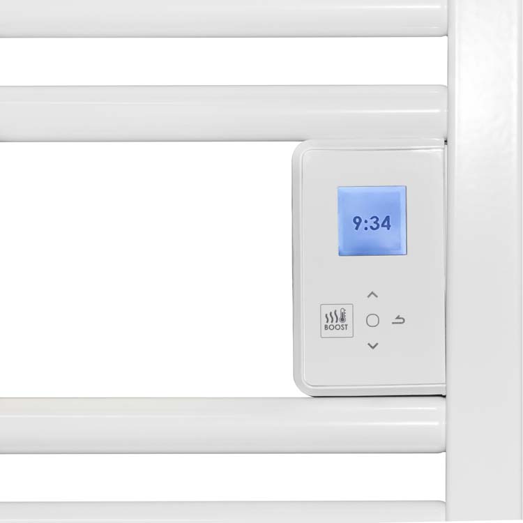 Radiateur sèche-serviette électrique blanc avec blower 183,7 x 55 cm 2000 Watt