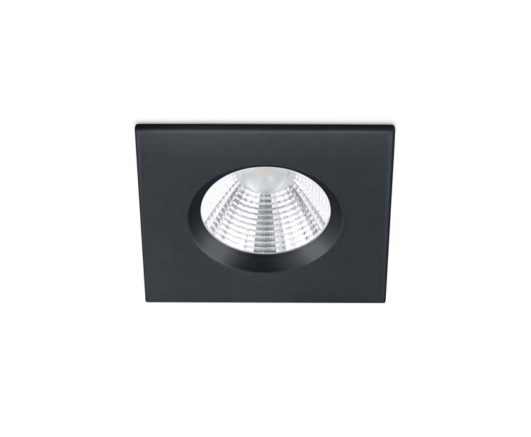 Spot encastré noir mate IP65 incl LED 5,5W 345LM 8,5 x 8,5cm H5,4cm