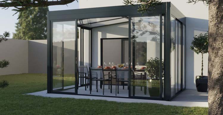 Veranda Versailles alu anthracite 400 x 300 x 240 cm