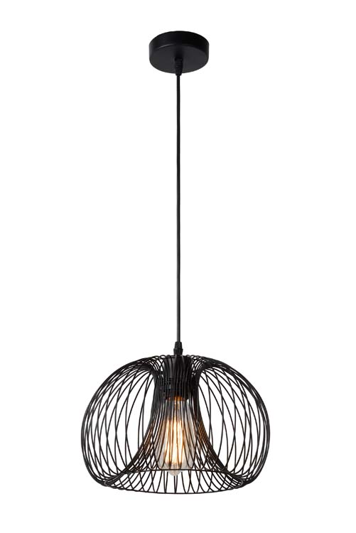 Lucide VINTI - Hanglamp - Ø 30 cm - E27 - Zwart