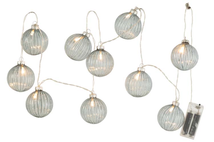 Slinger geribbeld grijs glas met verlichting - 10 ballen