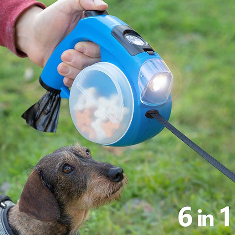 Hondenriem 6 in 1 intrekbaar met lampje