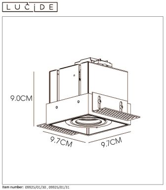 TRIMLESS Spot encastrable GU10/50W Noir