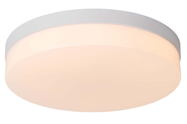 Lucide BISKIT - Plafonnier Salle de bains - Ø 34,5 cm - LED - 1x24W 2700K - IP44 - Blanc