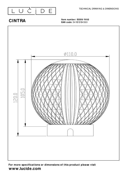 Tafellamp - Ø 11 cm - LED Dimb. - 1x2W 3000K - 3 StepDim - Transparant