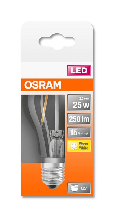 LED lamp retro classic 25 E27 2.5W warm wit filament